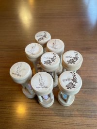 【当園手作り】ハーブの絵柄・砂時計（３分計）：ラベンダー＆ローズ