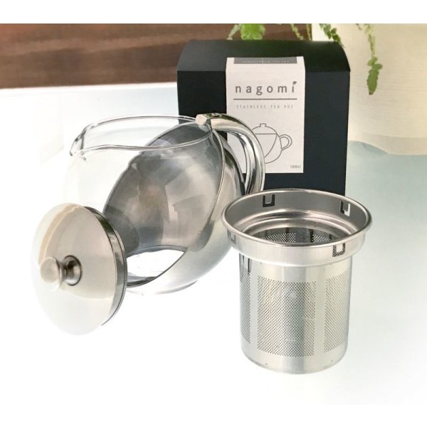 画像3: 【新製品】ステンレス製耐熱ガラス丸型ティーポット「ｎａｇｏｍｉ」５００ｍｌ（新型茶こし） (3)